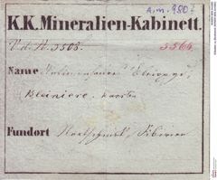 Etiketten zu Bindheimit (NHMW-MIN-Am980)